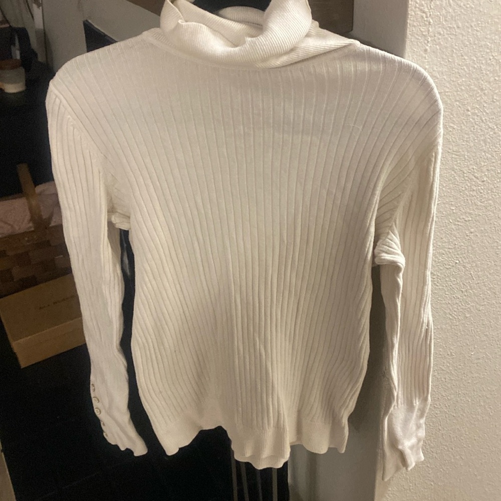 Comfy knit white Talbots sweater